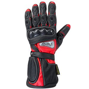 Motorcycle Gloves 504 Waterproof Leather Armoured Biker Riding Gloves Red Blue