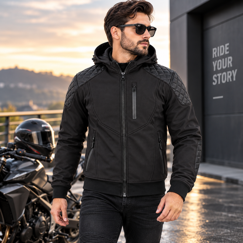 RK Sports CE Armor Soft Shell Armoured Motorcycle Hoodie