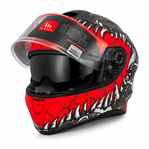 MT 1 Helmets Full Face Motorcycle Helmet – Red & Black Graphic Design – ECE R22.06 Certified – Sport & Road Riding Helmet (Copy)