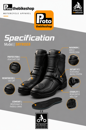 Dryrider AP-2 Summer Motorcycle Boots – Waterproof Riding Boots