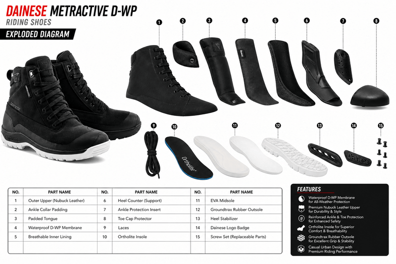 Dainese Leather Metractive D-WP Riding And Motorcycle Boots
