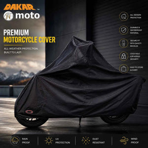 DAKAR Moto Motorcycle Cover Waterproof All Weather Bike Cover UV Rain Dust