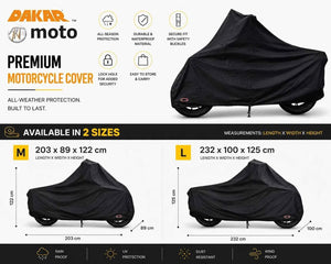 DAKAR Moto Motorcycle Cover Waterproof All Weather Bike Cover UV Rain Dust