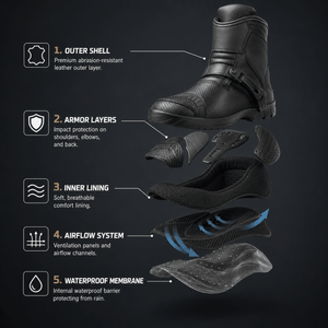 Dryrider AP-2 Summer Motorcycle Boots – Waterproof Riding Boots