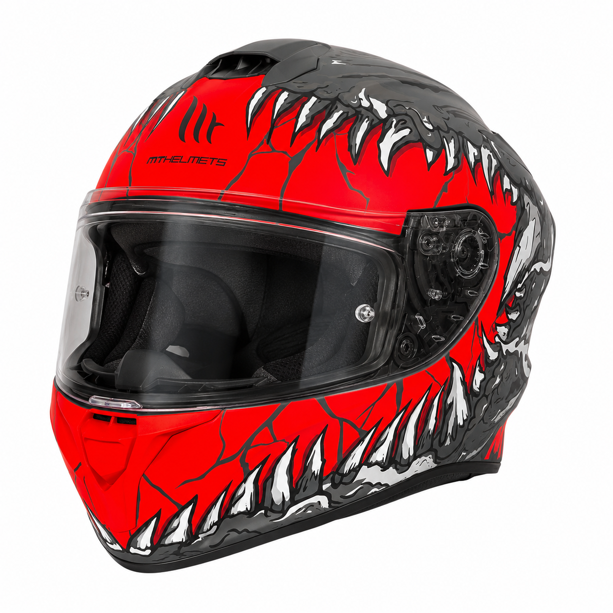 MT 1 Helmets Full Face Motorcycle Helmet – Red & Black Graphic Design – ECE R22.06 Certified – Sport & Road Riding Helmet (Copy)