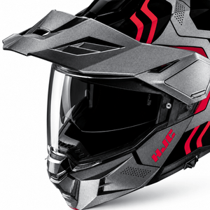 HJC i80 Flip Front Adventure Motorcycle Helmet Black and Red