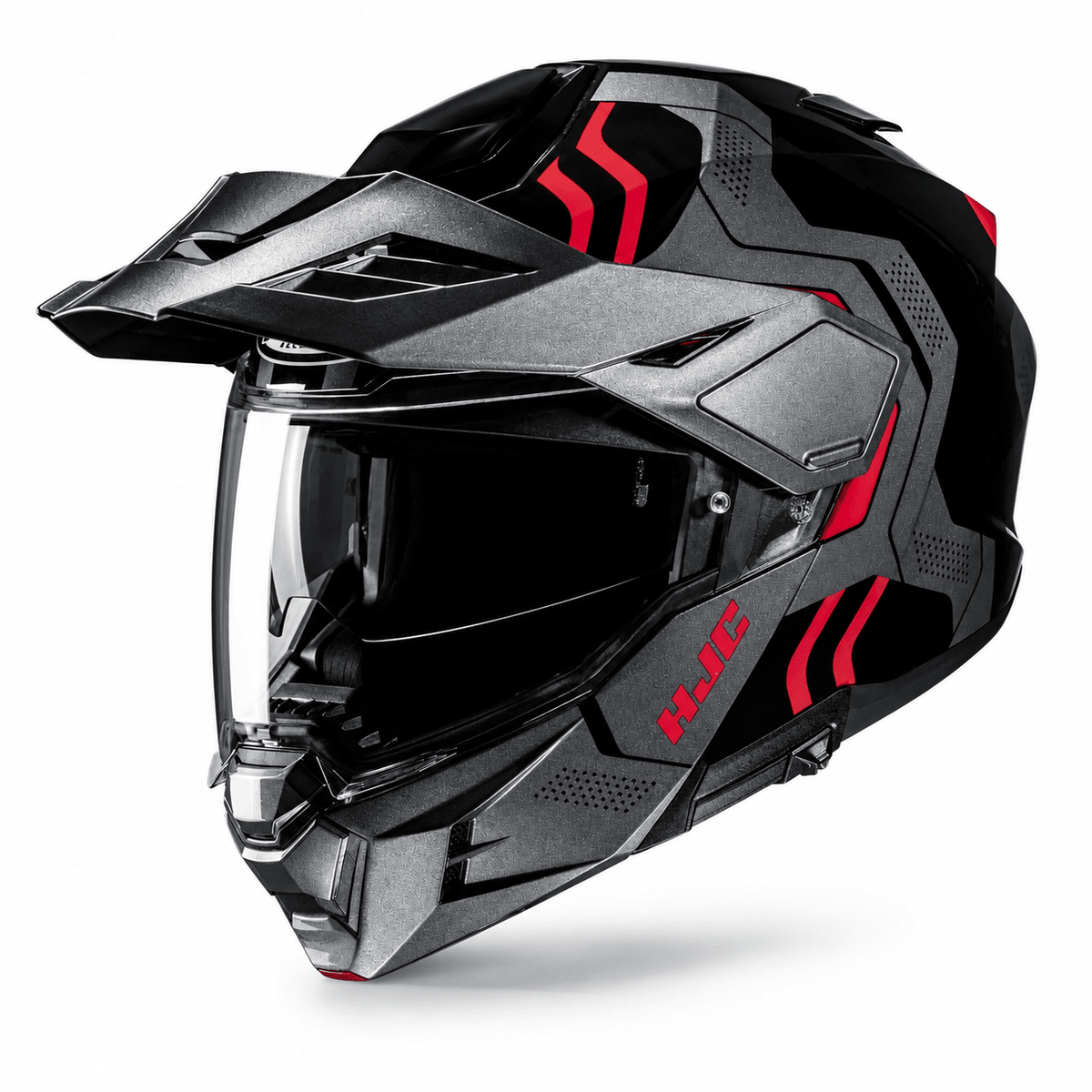 HJC i80 Flip Front Adventure Motorcycle Helmet Black and Red