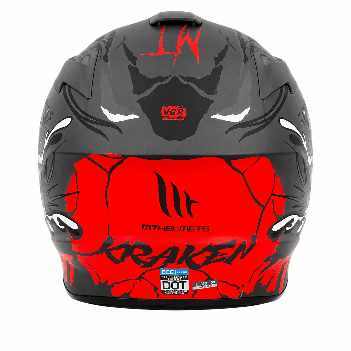 MT 1 Helmets Full Face Motorcycle Helmet – Red & Black Graphic Design – ECE R22.06 Certified – Sport & Road Riding Helmet (Copy)