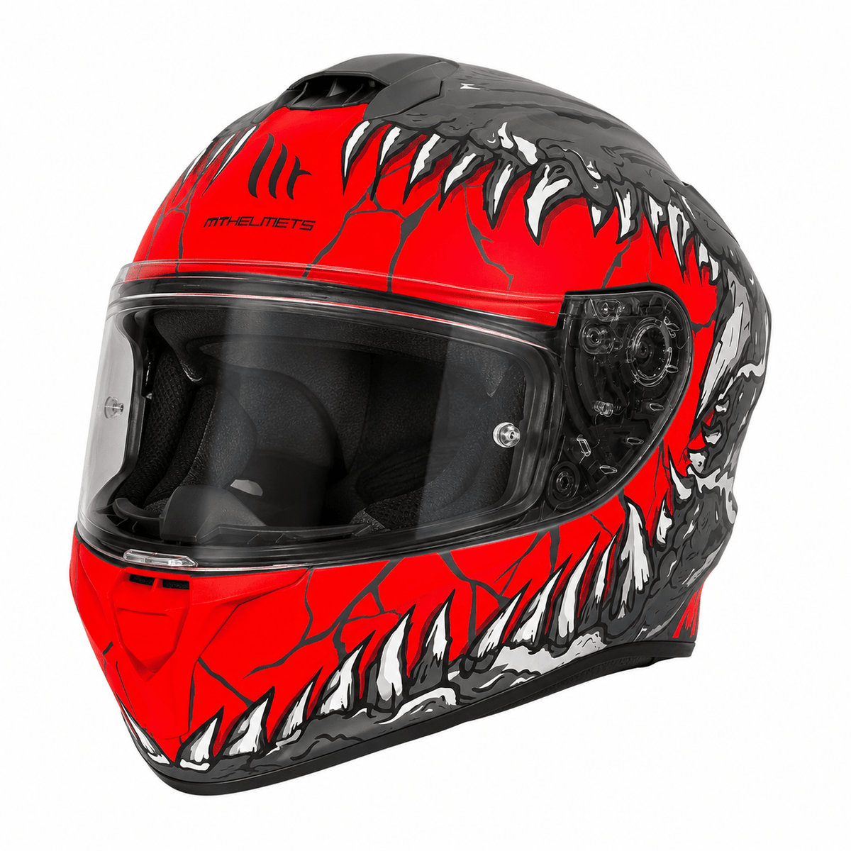MT 1 Helmets Full Face Motorcycle Helmet – Red & Black Graphic Design – ECE R22.06 Certified – Sport & Road Riding Helmet (Copy)