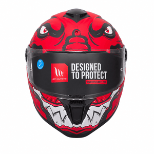 MT Helmets Full Face Motorcycle Helmet – Red & Black Graphic Design – ECE R22.06 Certified – Sport & Road Riding Helmet