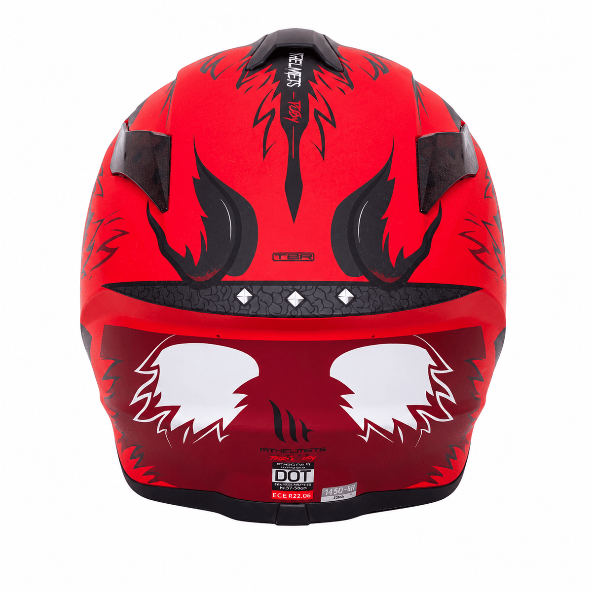 MT Helmets Full Face Motorcycle Helmet – Red & Black Graphic Design – ECE R22.06 Certified – Sport & Road Riding Helmet