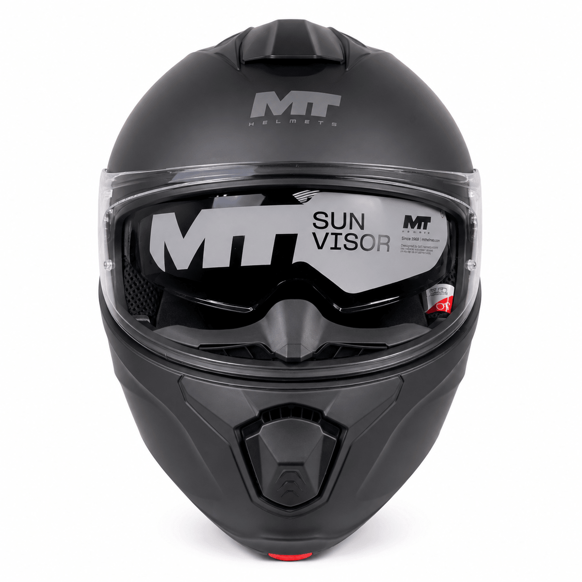 MT Modular Motorcycle Helmet – Matte Black | Flip-Up Full Face Helmet with Internal Sun Visor & Pinlock-Ready Visor