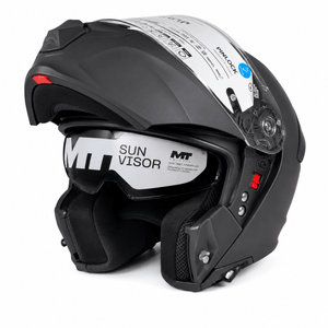 MT Modular Motorcycle Helmet – Matte Black | Flip-Up Full Face Helmet with Internal Sun Visor & Pinlock-Ready Visor