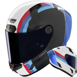Nolan X-804 RS Ultra Carbon Gemini - Carbon / Blue / Red / White Helmet