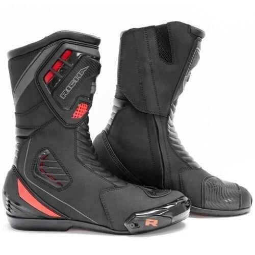 RICHA DRIFT EVO WP BLACK RED GREY WATERPROOF MOTORCYCLE BIKE SPORT TOURING BOOTS