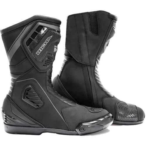 RICHA DRIFT EVO WP BLACK WATERPROOF MOTORCYCLE BIKE SPORTS BIKER TOURING BOOTS
