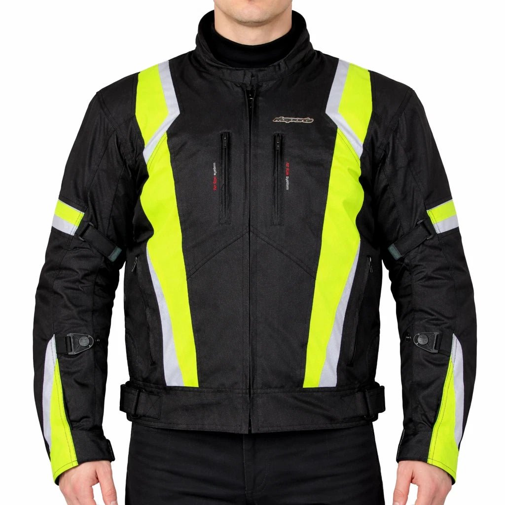 RK Sports 1509 Men's Hi-Vis Waterproof Textile Motorcycle Jacket with CE Armour