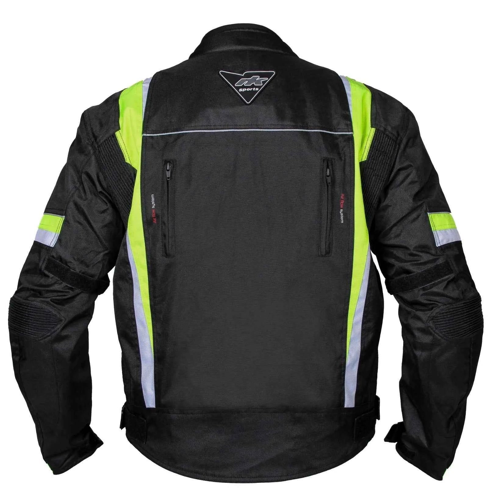 RK Sports 1509 Men's Hi-Vis Waterproof Textile Motorcycle Jacket with CE Armour