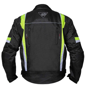 RK Sports 1509 Men's Hi-Vis Waterproof Textile Motorcycle Jacket with CE Armour
