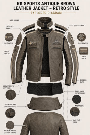 Blouson moto RK Sports Leather Antique
