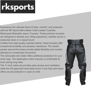 Pantalon de moto en cuir Chief RK Sports