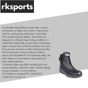 RK-2 SHORT LEATHER CRUISER ANKLE MOTORBIKE MOTORCYCLE BOOTS LADIES & MEN