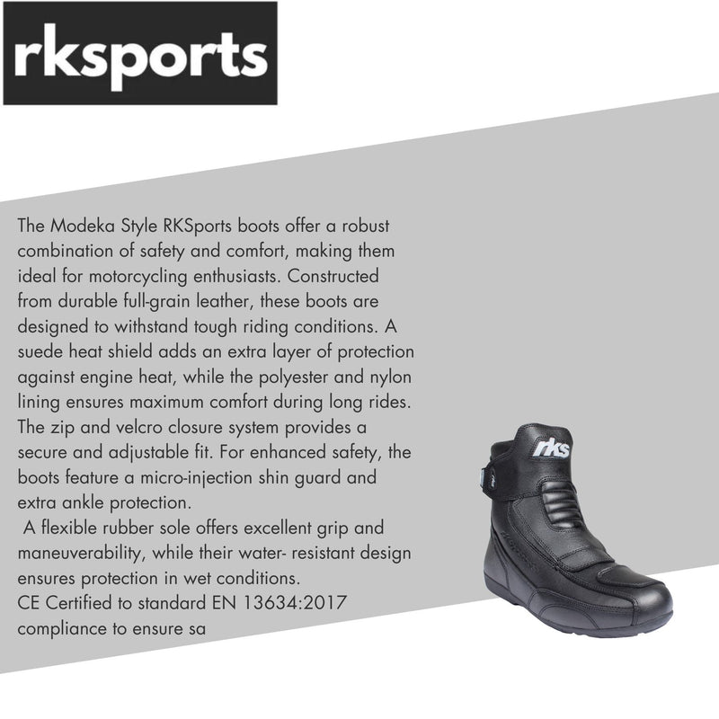 RK-2 SHORT LEATHER CRUISER ANKLE MOTORBIKE MOTORCYCLE BOOTS LADIES & MEN