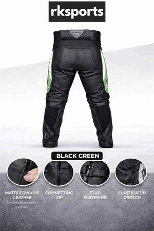RKsports Green Chief Motorcycle Leather Trouser Before 159.99 Now 79.99