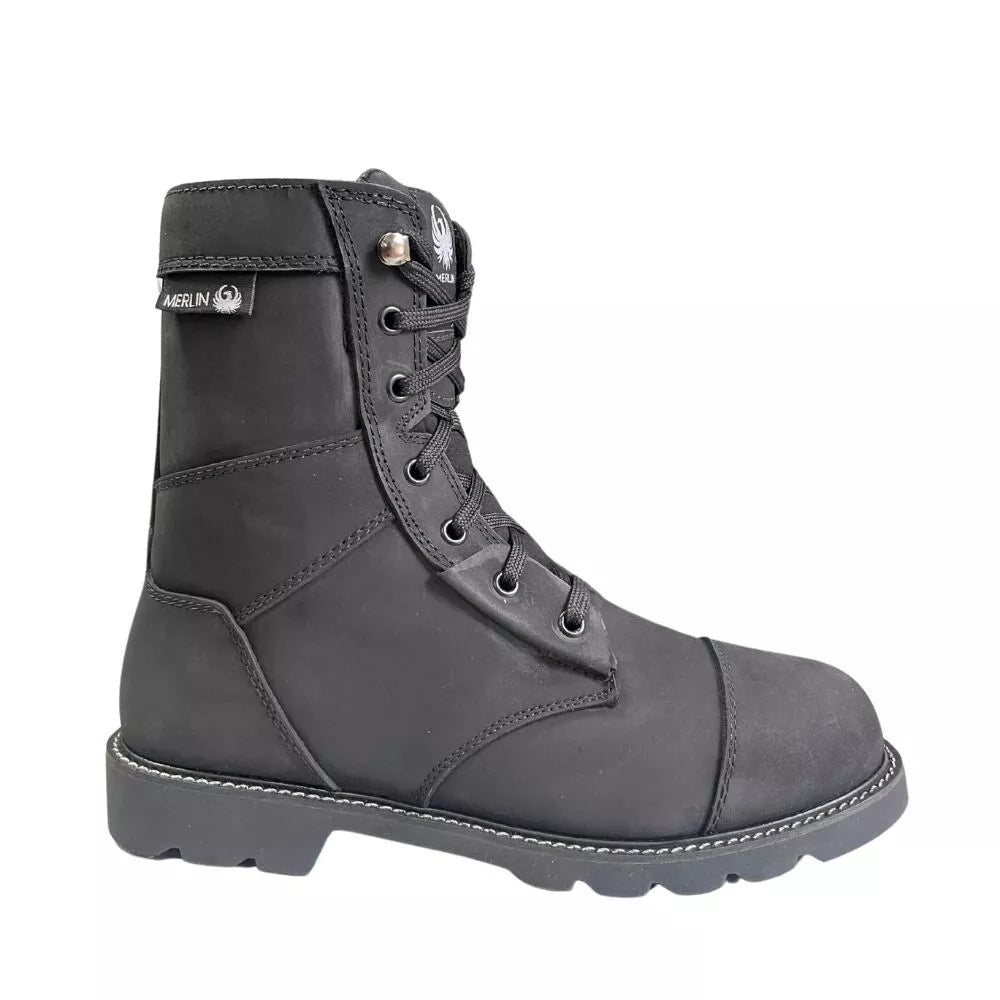 Merlin Bandit waterproof leather motorcycle boots with D30 armour - black