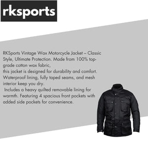 RKsports Black Belt Motorcycle Motorbike Textile Waterproof Jacket