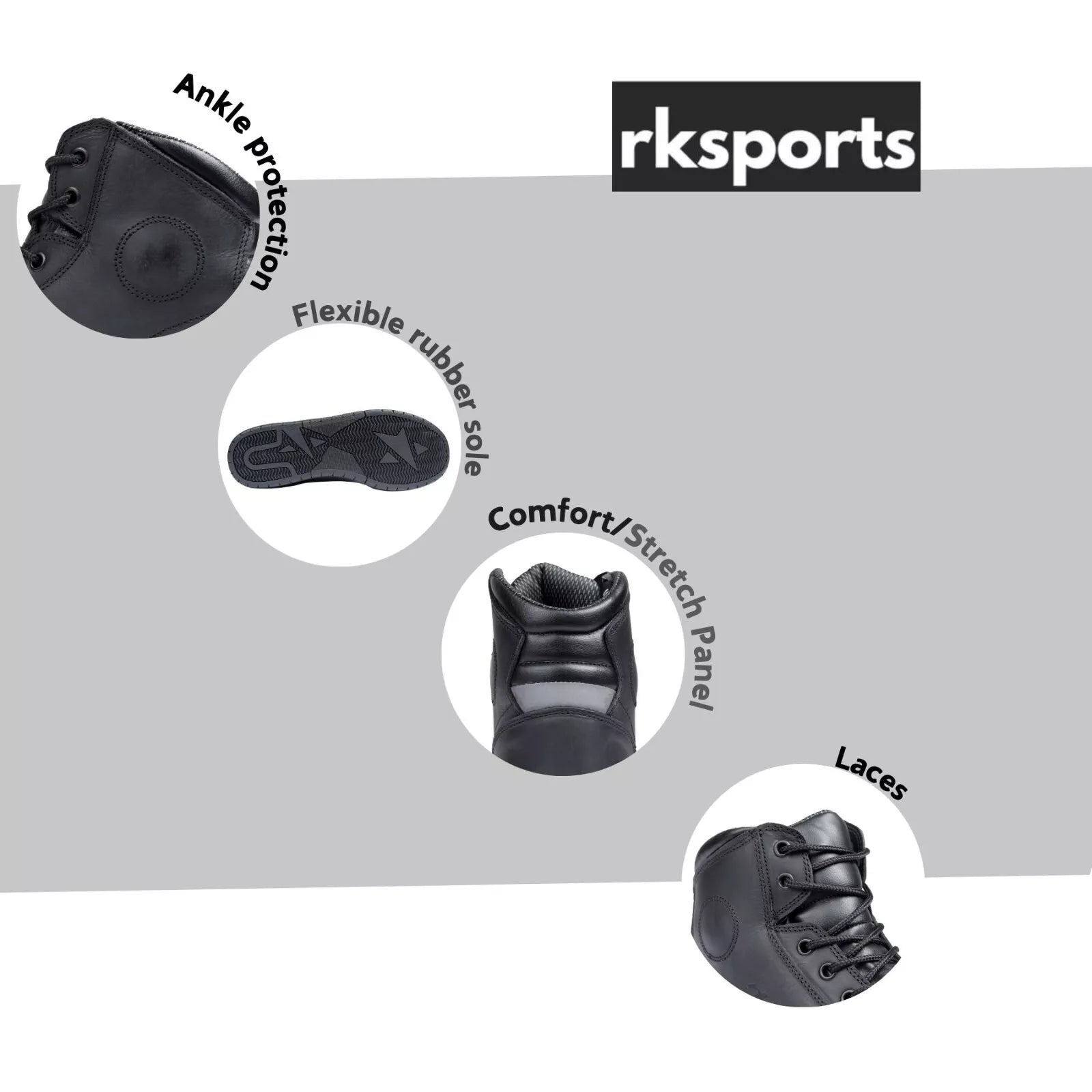 rksports 1002 new trainer black brown leather motorcycle motorbike boots