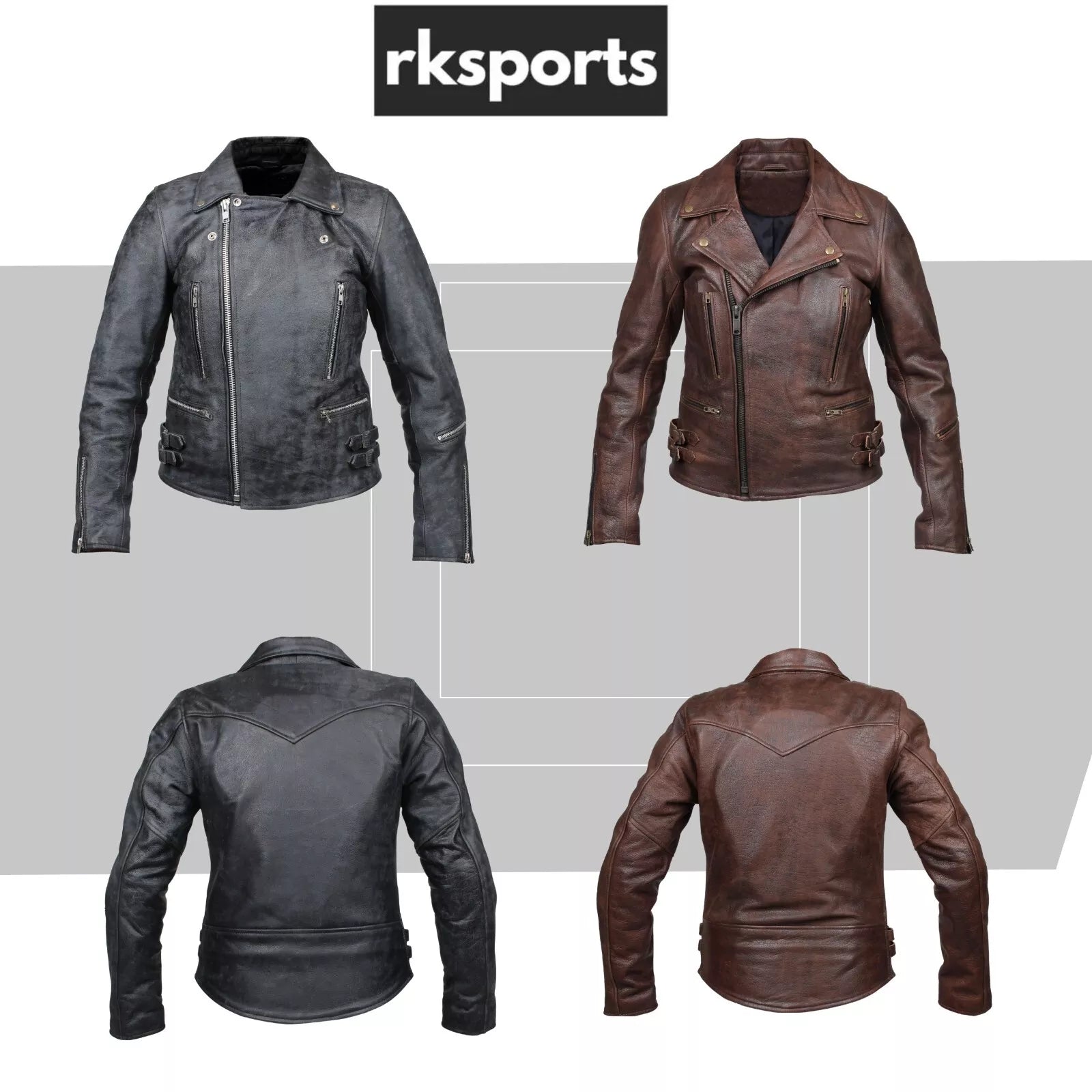 RKsports LADIES BRANDO MOTORCYCLE MOTORBIKE JACKET