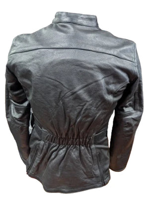 RKsports BLACK SPIN MOTORCYCLE MOTORBIKE LEATHER JACKET