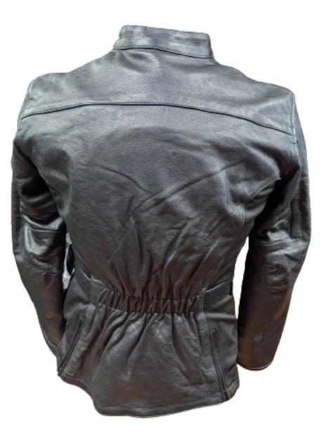 RKsports BLACK SPIN MOTORCYCLE MOTORBIKE LEATHER JACKET