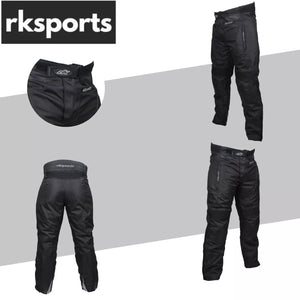 RKSPORTS 2121 WATERPROOF MOTORBIKE MOTORCYCLE BLACK MENS TEXTILE  TROUSERS