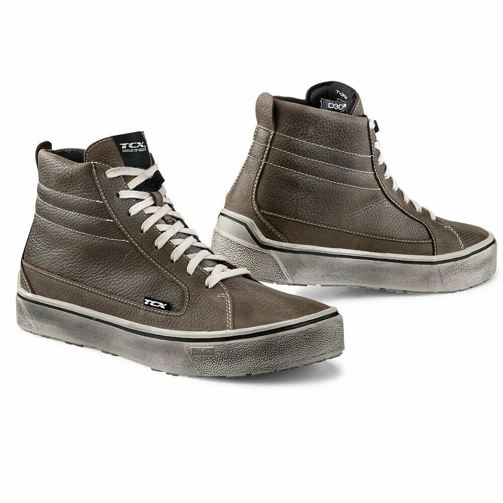 TCX STREET 3 WP WATERPROOF BROWN URBAN MOTORCYCLE MOTORBIKE SHORT BIKE BOOTS