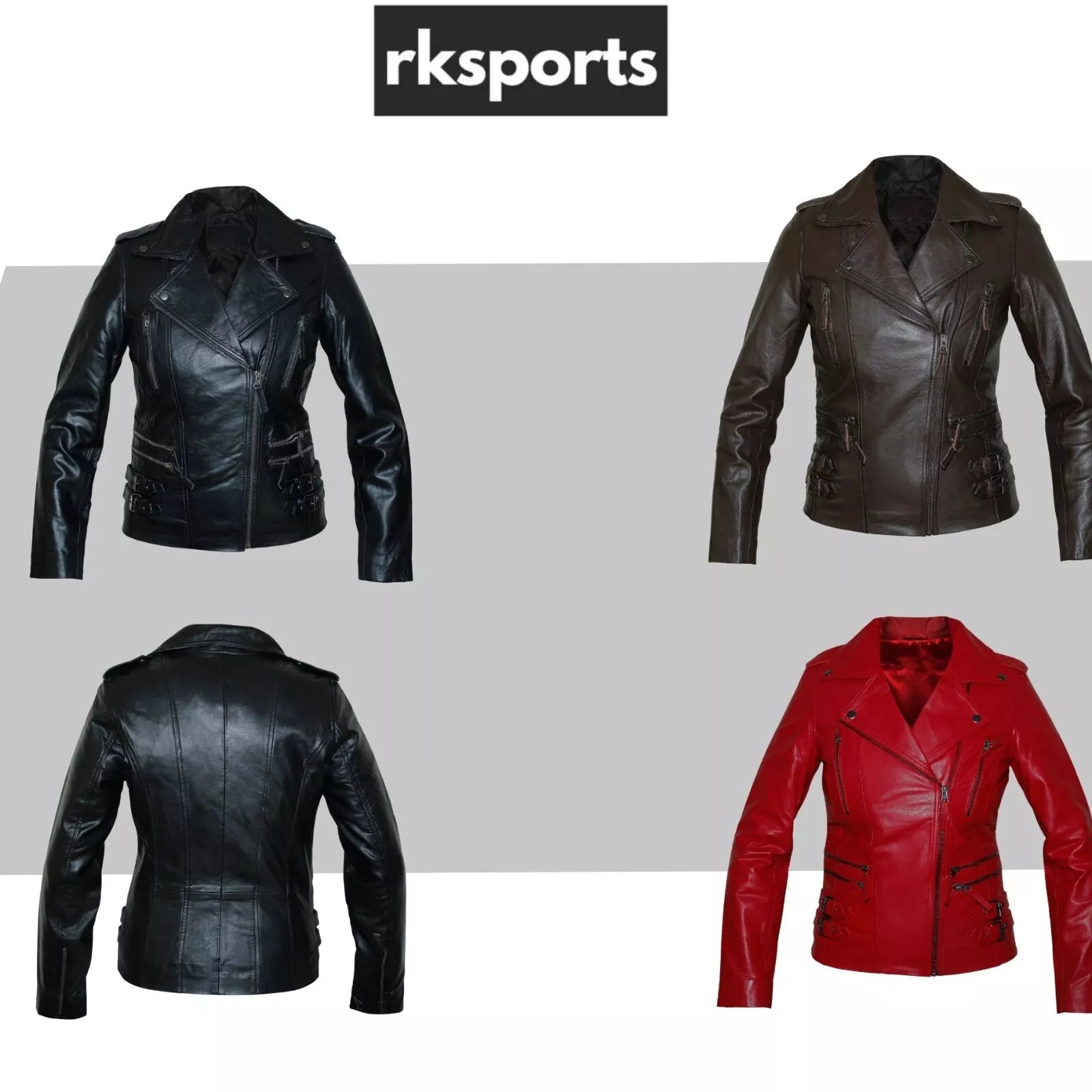 RKSports STYLE ML-65 LADIES FASHION LEATHER  JACKET EXCELLENT SOFT  LEATHER