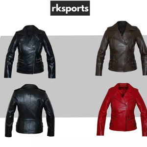 RKSports STYLE ML-65 LADIES FASHION LEATHER  JACKET EXCELLENT SOFT  LEATHER