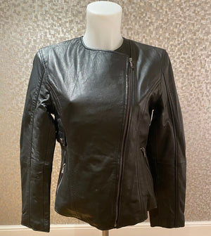 Ladies Fashion Black soft Real leather jacket Style Zar
