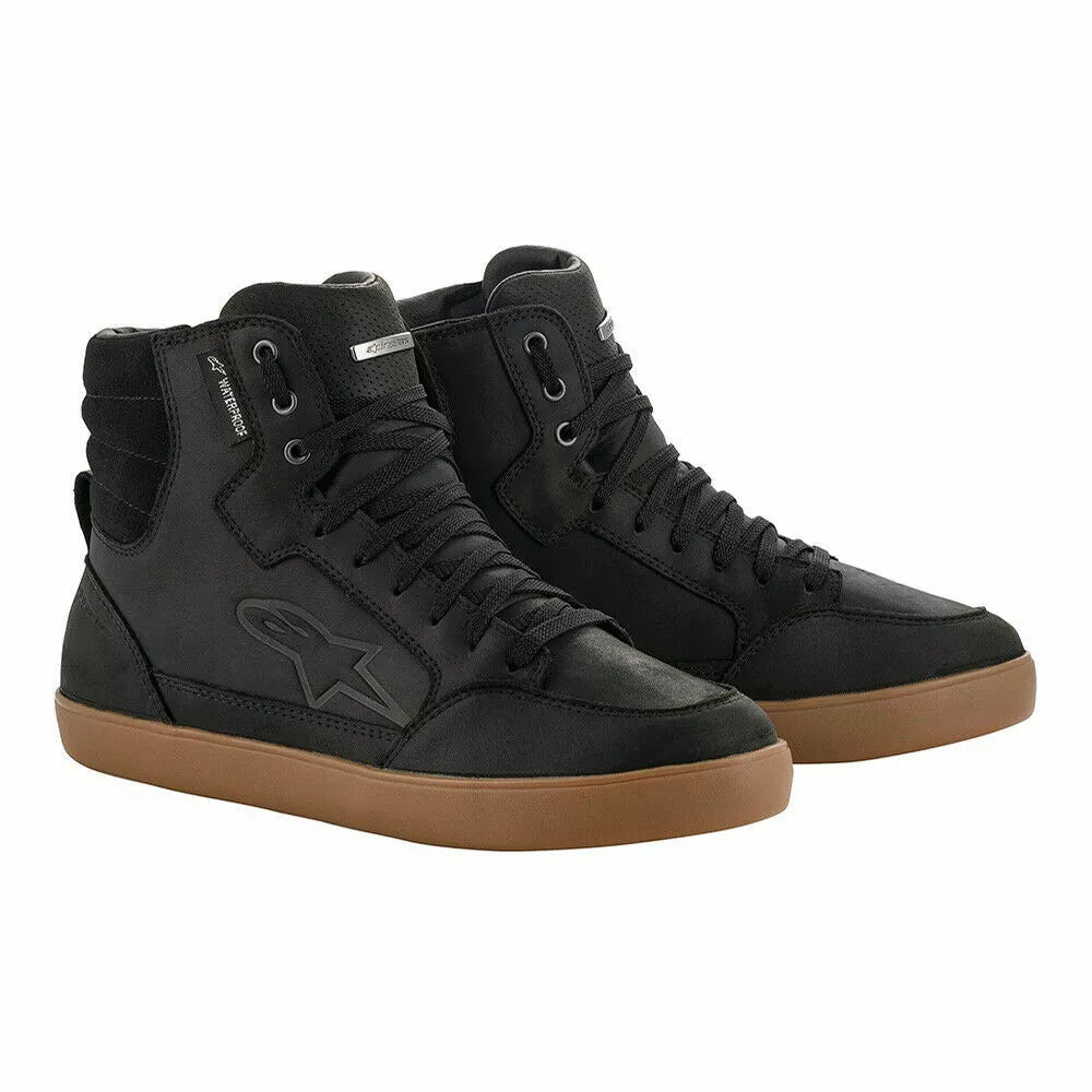 Alpinestars J-6 WP Ankle Short Motorcycle/Scooter Waterproof Shoe/Boot-Black-Gum