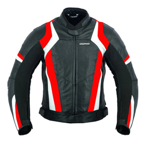 Rksports Mens Speed 7 Red biker Leather Motorcycle Armoured  Jacket