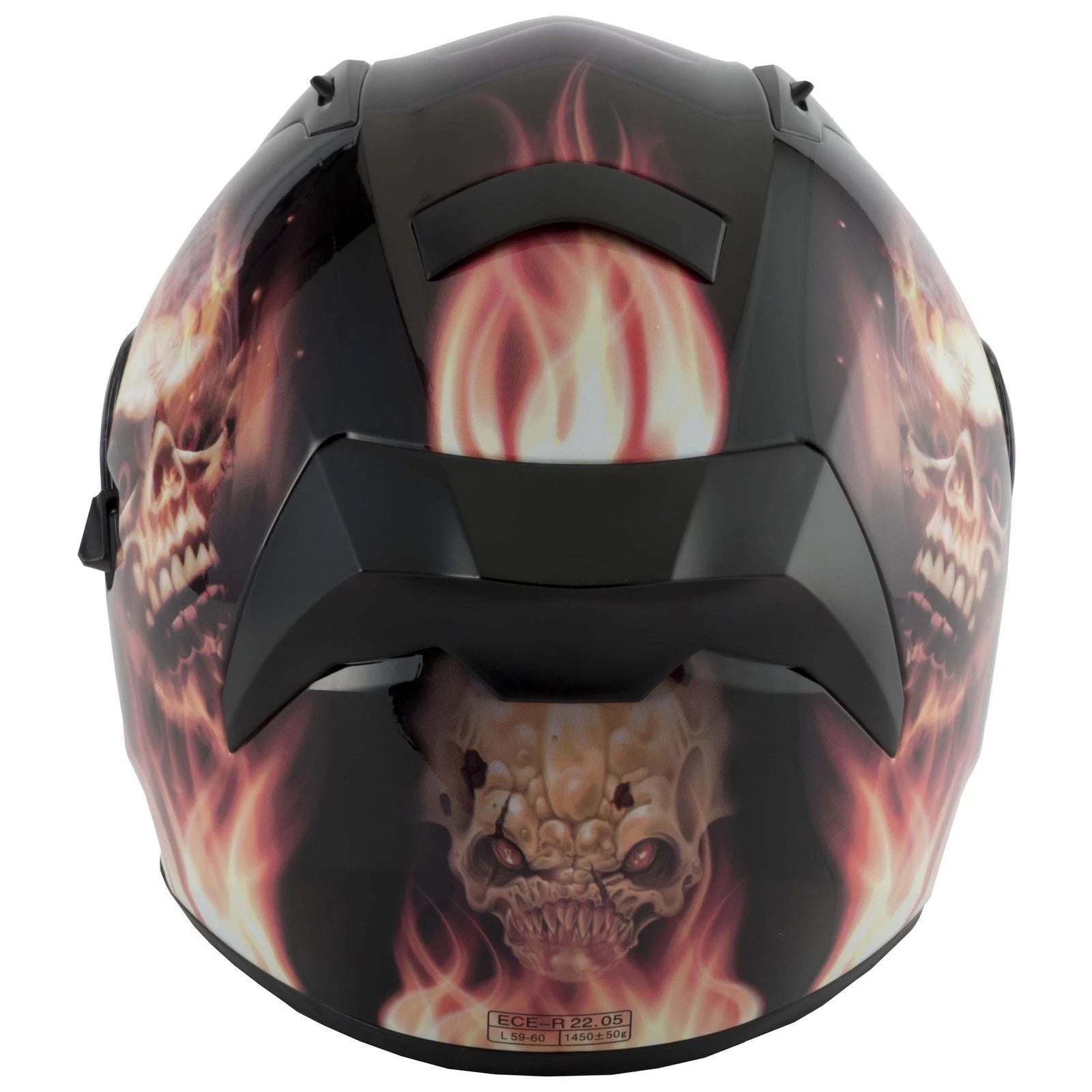 VCAN V128 Flame Motorcycle Motorbike Full Face Crash Helmet