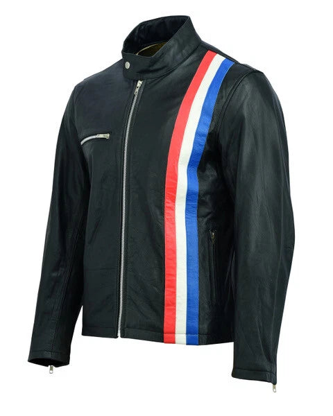 Rksports Steve mcqueen Fashion Leather Motorcycle Motorbike Jacket