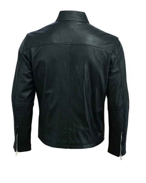 Rksports Steve mcqueen Fashion Leather Motorcycle Motorbike Jacket