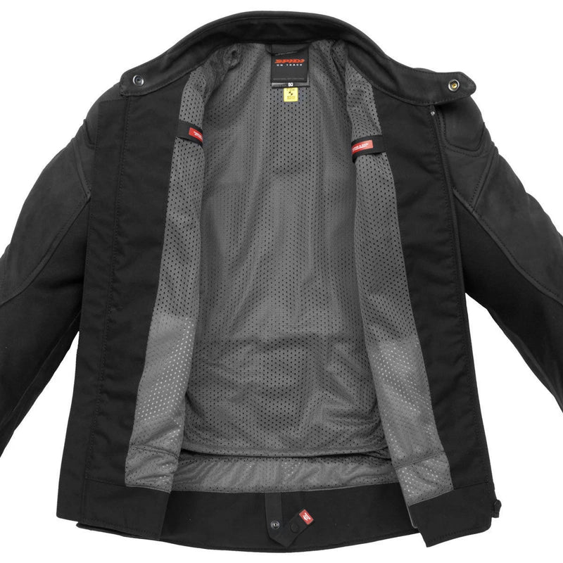 Spidi Evotourer Black Motorcycle Motorbike Leather Touring Jacket (Men)