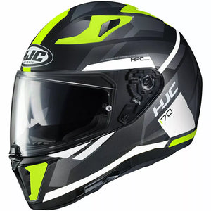 NEW 2019 HJC I70 I-70 ELIM BLACK GREY FLUO MOTORCYCLE HELMET WITH INTERNAL VISOR