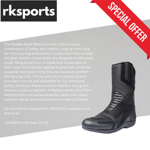 RKSPORTS  STYLE MODEKA MENS MOTORCYCLE MOTORBIKE  TOURING  BLACK LEATHER  BOOTS