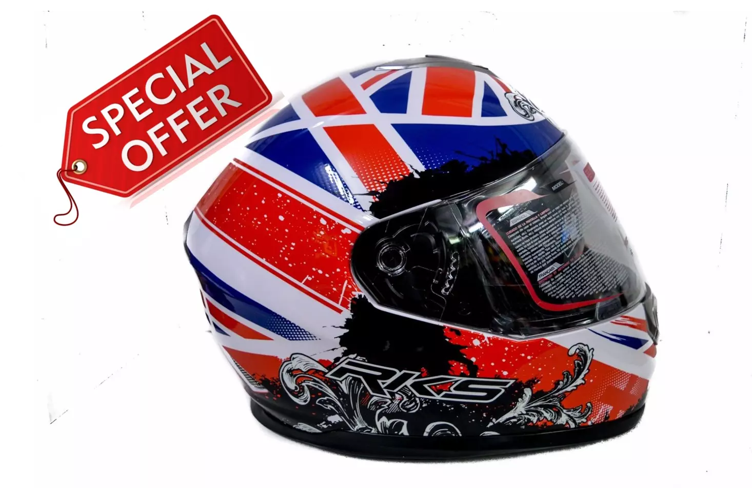 RKS Patriot Inner Sun Visor Motorcycle Motorbike Scooter Crash Helmet