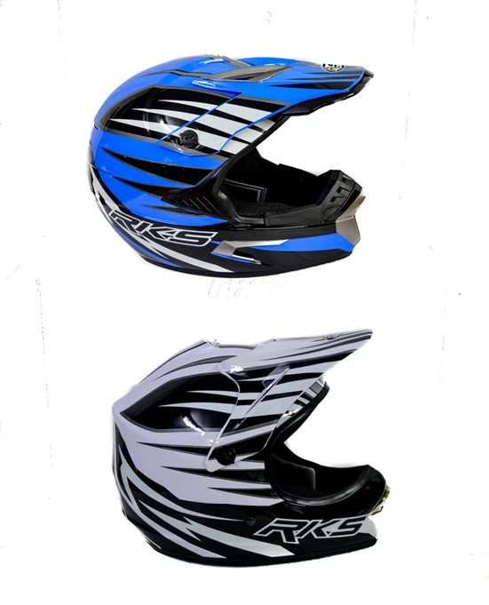 RKS Off Road Mens Motorcycle Motorbike Crash Helmets mx offroad