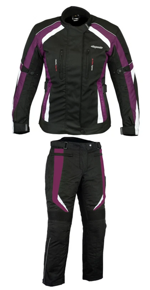 RKSports Motorbike Waterproof Ladies Colored Combo Textile Jacket + Trousers CE